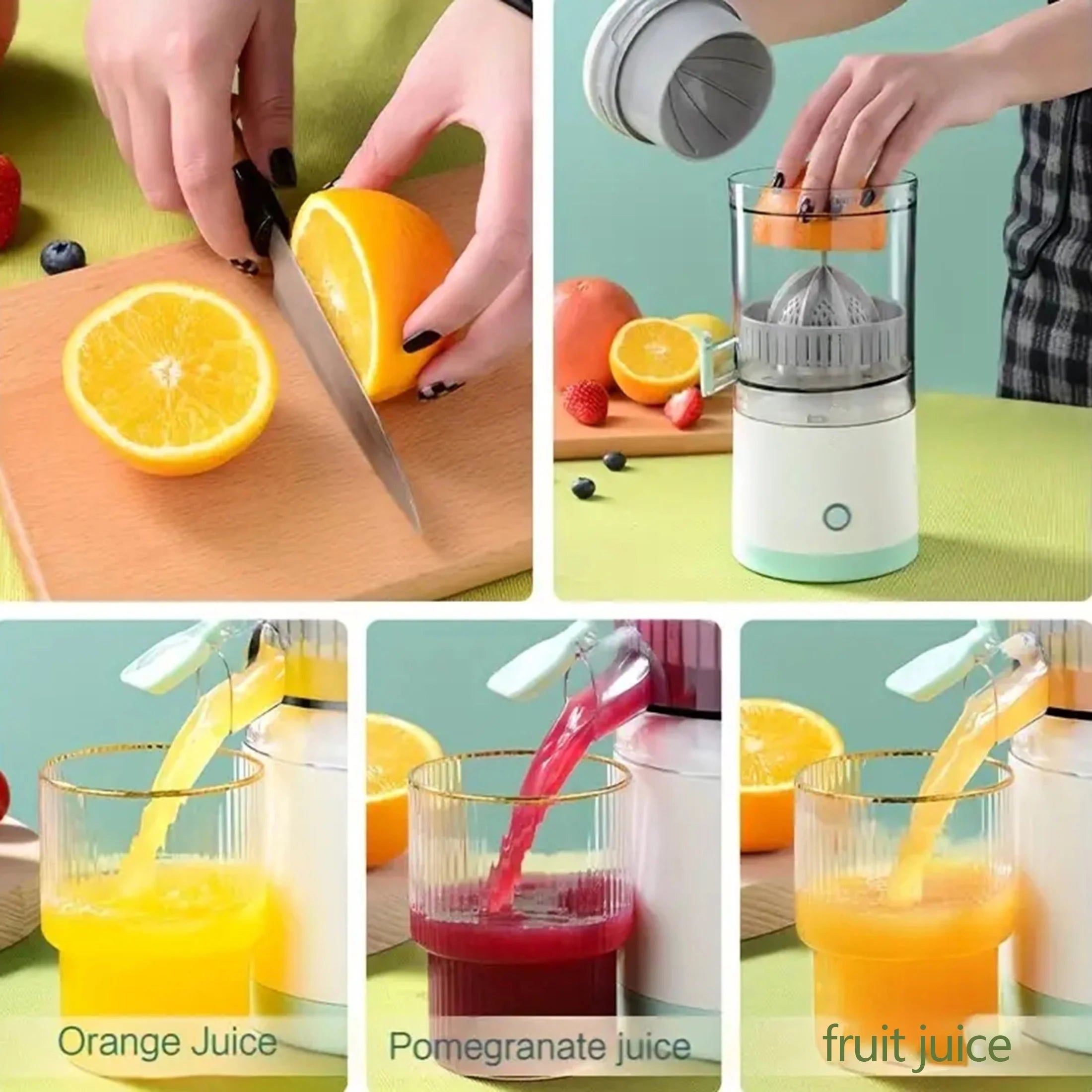 Portable Electric Citrus Juicer USB Charging Orange Juice Squeezer