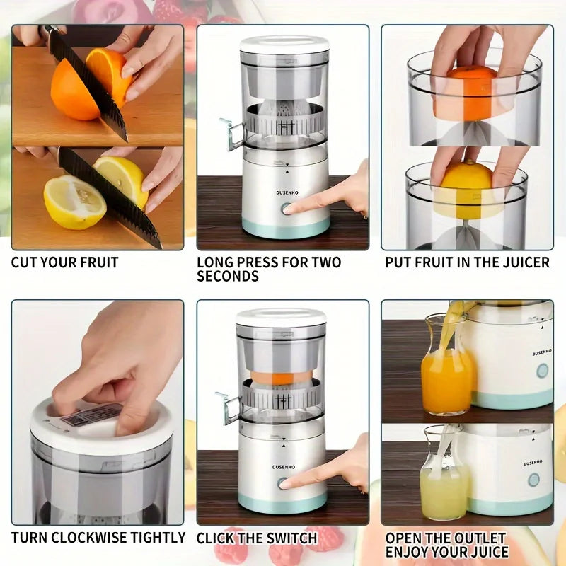 Portable Electric Citrus Juicer USB Charging Orange Juice Squeezer